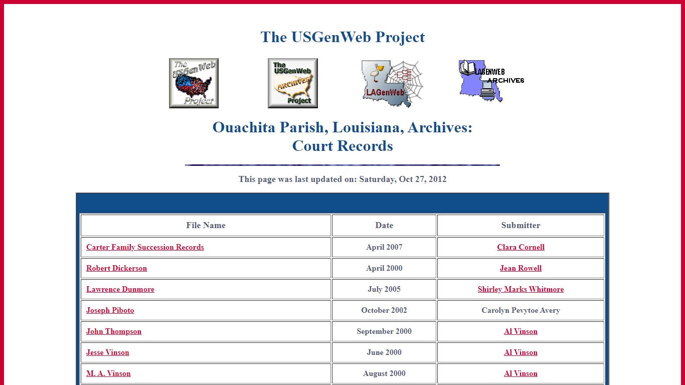 USGenWeb Archives: Ouachita Parish, Louisiana - Court Records